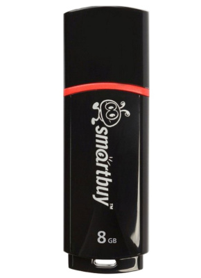 USB Flash-накопитель "Smartbuy Crown", SB8GBCRW-K, 8GB, USB 2.0, пластиковый корпус, чёрный
